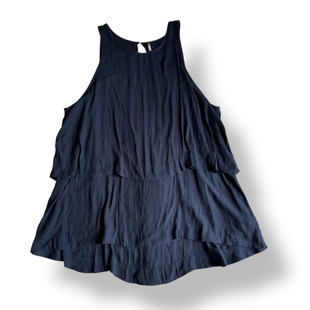 Free‎ People Tank Layers in Love Tunic Top Womens Size M Navy Blue Boho